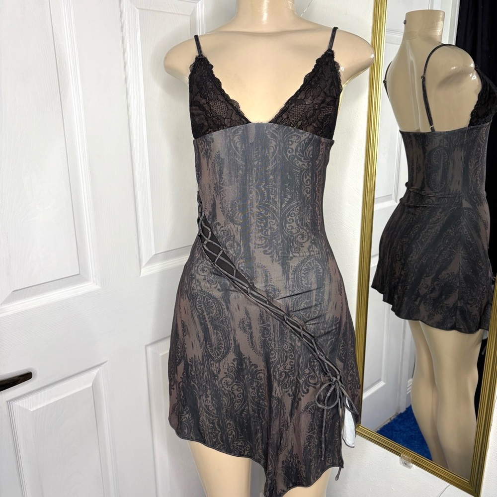Black & Gray Lace Dress